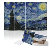 PINWELIFE® Wall Art Acoustic Panels, Sound Proof Absorbing Panels for Home/Office, Decorative Absorbing Dampening, Noise and Echo Cancelling, 120x80cm (The Starry Night, by Vincent Van Gogh)