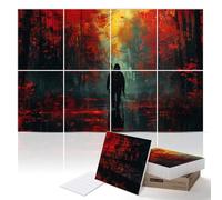 PINWELIFE® Wall Art Acoustic Panels, Sound Proof Absorbing Panels for Home/Office, Decorative Absorbing Dampening, Noise and Echo Cancelling, 120x80cm (Lone Warrior)