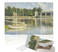 PINWELIFE® Wall Art Acoustic Panels, Sound Proof Absorbing Panels for Home/Office, Decorative Absorbing Dampening, Noise and Echo Cancelling, 120x80cm (The Argenteuil Bridge by Claude Monet)