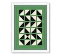 Pinwheel Quilt Geometric Framed Wall Art Print A1 (84.1×59.4cm) White, Wall Decor for Living Room, Bedroom, Office & Home, Ready to Hang, Art Gift
