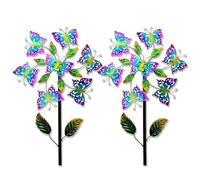 Pinwheels for Yard and Garden, 117cm/46inch Wind Catcher 3D Wind Sculptures, Windmills for Garden Decor Gifts for Family Friends,A（2Packs）