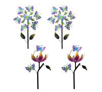 Pinwheels for Yard and Garden, 46 inch/117cm Wind Streamer 3D Wind Sculptures, Yard Wind Catchers Ideal Lovely Gift for Family Friends B（4Packs）