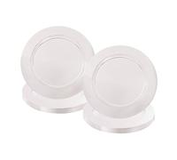 PINYELIN 24 Pcs Stainless Steel Dinner Plates, Round Silver Serving Plates Dinner Reusable Dining Table Setting Plates, Metal Serving Dishes for Camping Steak Salad Snack