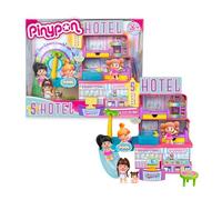 Pinypon - 5 Star Hotel, Hotel Playset with 2 Figures, Hotel Accessories Included, Hotel Composed of a Reception, Buffet, Family Room and Suite, Children +4 years, Famous (PNY74000)