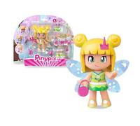 Pinypon Magic Fairy Figure with Reversible Wings with Glitter for the 2 Faces Decorated Gold and Blue, Includes Accessories and Interchangeable Parts with Summer Theme, +4 Years, Famosa (PNY76000)