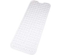 Pinzz Extra Long Bathtub Mat Non-Slip Suction Cups Bath Mat Durable Stylish White Anti-Slip Shower Mat With Modern Design Quality Suction Cups Machine Washable 100x40CM(White)