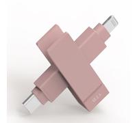 PioData Apple MFi Certified 1 TB Morandi Pink iXflash Backup Flash Drive 2-in-1 USB Type C & Lightning for iPhone, iPad, and Computer | Photo Storage and Transfer