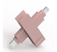 PioData Apple MFi Certified 512 GB Morandi Pink iXflash Backup Flash Drive 2-in-1 USB Type C & Lightning for iPhone, iPad, and Computer | Photo Storage and Transfer