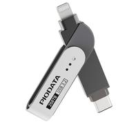Piodata iXflash iPhone Flash Drive: 256GB Apple MFi Certified, Lightning & USB C 3.1 Memory Stick Metal 2-in-1 for Android Phone, iPad & Computer - Photo, Video & Backup Photo Stick with Free APP