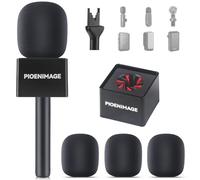 PIOENIMAGE Handheld Adaptor for Interview Mic, Wireless Microphone Handle, Mic Stand Adapter Mount with Foam Cover, Compatible with DJI, Rode and All Lav Microphone