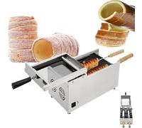 PioMue 1600 W Fireplace Cake Oven,Chimney Cake Oven,Chimney Cake Maker Oven Machine with 2 Stainless Steel Bars,Temperature Adjustable for Restaurant Bakeries
