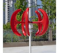 PioMue 5 Blades Vertical Wind Turbine Kit, Wind Turbine Generator,3 Phase AC Permanent Magnet Generator, with Controller, for Hybrid Wind Solar System 12V-100W