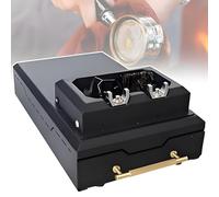 PioMue Automatic Electric Portafilter Cleaner,Commercial Coffee Portafilter Cleaning Device with Double Brush - 300 RPM Speed, Stainless Steel, for Bars or Commercial Cafes