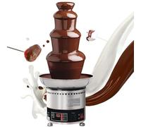 PioMue Chocolate Fountain Machine,Electric Chocolate Fountain Machine, Adjustable Temperature, 304 Stainless Steel, Easy to Assemble for Parties and Weddings 4layers