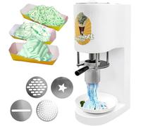 PioMue Commercial Spaghetti Ice Cream Machine with 4 Shape Molds Commercial Ice Cream Noodle Maker，28-30L/H Spaghetti-Eismaschine