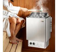 PioMue Electric Sauna Heater,Stainless Steel Steam Stove, Built-in Controls, 3H Timer & Adjustable Temp, for Home Hotel Spa Shower 220V-9KW