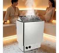 PioMue Electric Sauna Heater with Built-in Controller,Adjustable Temp & 3h Timer,Stainless Steel Steam Stove for Home Steam Sauna Bathroom, SPA Houses, Dry Saunas 220V-9KW