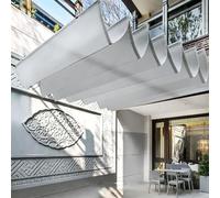 PioMue Retractable Shade Canopy Replacement Cover, Wave Shade Sail Awning,U-Shaped Sliding Roller Blind for Pergola, Patio, Deck, Yard, and Porch LightGray-500cm*100cm/196.9in*39.4in
