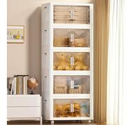 pioncrey 350L Storage Boxes with Lid, 70L 5 pack Large Capacity Stackable Storage Boxes, Plastic Collapsible Folding Storage Box with Wheels, Storage Drawers Organization for Home and Office