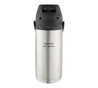 Pioneer Flasks Stainless Steel Lever Airpot Hot Water Dispenser Conference Event Flask, 1.9 litres, Silver