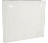 Pioneer 12 Inch by 12 Inch 3-Ring Sewn Italian Cover Scrapbook Binder, White