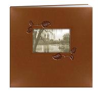 Pioneer 12 x 12-inch Brown with Ivy Embossed Leatherette Post Bound Album, Multi-Colour