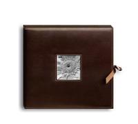 Pioneer 13 x 14.5-inch Sewn Leatherette D-Ring Scrapbook Box, Brown
