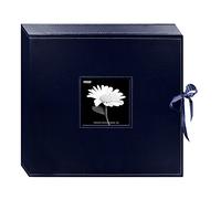 Pioneer 13 x 14.5-inch Sewn Leatherette D-Ring Scrapbook Box, Navy Blue