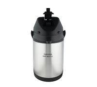 Pioneer Flasks Stainless Steel Lever Airpot, Hot Water Dispenser, Conference Event Flask, 3 litres, Silver