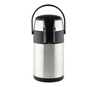 Pioneer 4.0L Stainless Steel Push-Pump Airpot, Leakproof Flask for Hot and Cold Drinks, Easy Pump Drink Dispenser for Events