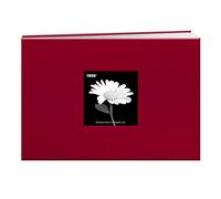 Pioneer 5 Inch by 7 Inch Postbound Fabric Frame Front Memory Book, Apple Red