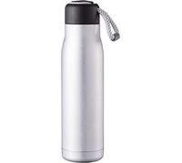 Pioneer 500ml Drinks Bottle, Metallic Matt Silver, Stainless Steel, Vacuum Insulated Water Bottle, Leakproof, Keeps Drinks Hot or Cold