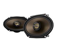 Pioneer A-Series MAX TS-A683FH, 2-Way Coaxial Car Audio Speakers, Full Range, Clear Sound Quality, Easy Installation and Enhanced Bass Response, Full Gold Colored 6” x 8” Oval Speakers