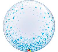 Pioneer Balloon Company Qualatex 57789 Blue Confetti Dots 24 Inch Deco Bubble