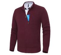 Pioneer Camp Cardigan Sweater for Men Wine Red
