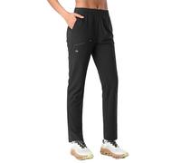 Pioneer Camp Joggers for Women UK Quick-Drying Ladies Jogging Bottoms Breathable Lightweight Walking Trousers Hiking Pants with 3 Pockets UPF50+(Black;XL)