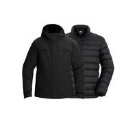 Pioneer Camp Men's 3-in-1 Ski Jacket with Down Lining, Waterproof and Windproof - Warm Snowboard Jacket with Adjustable Hood, black, L
