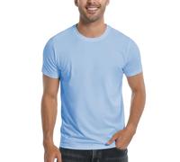 Pioneer Camp Mens Bamboo Viscose T Shirt Ultra Soft Plain Tshirts for Adult Men Cooling Crew Neck Casual Basic Tee Shirt Undershirt, 1-pack-ice Blue, Medium