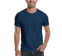 Pioneer Camp Mens Bamboo Viscose T Shirt Ultra Soft Plain Tshirts for Men Cooling Crew Neck Casual Basic Tee Shirt Undershirt, 1-pack-navy Blue, Large
