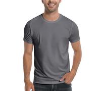 Pioneer Camp Men's Bamboo Viscose T-Shirt, Ultra Soft, Solid Color, Cooling, Crew Neck, Casual Basic Tee, Undershirt, 1-Pack, Smoke Gray, 3X-Large