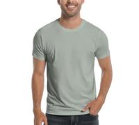 Pioneer Camp Men's Bamboo Viscose T-Shirt, Ultra Soft, Solid Color, Cooling, Crew Neck, Casual Basic Tee, Undershirt, 1-Pack, Sage Green, Large