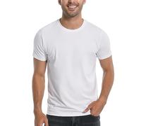 Pioneer Camp Men's Bamboo Viscose T-Shirt, Ultra Soft, Solid Color, Cooling, Crew Neck, Casual Basic Tee, Undershirt, 1-Pack, White, Medium
