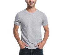 Pioneer Camp Mens Bamboo Viscose T Shirt Ultra Soft White Plain Tshirts for Men Cooling Crew Neck Casual Basic Tee Shirt, 1-pack-heather Grey, XL