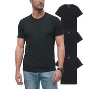 Pioneer Camp Mens Bamboo Viscose T Shirt Ultra Soft White Plain Tshirts for Men Cooling Crew Neck Casual Basic Tee Shirt, 3-pack Essential - Black, XXL