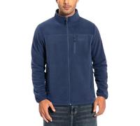 Pioneer Camp Men's Fleece Jacket Full Zip Outdoor Polar Lightweight Windproof Jacket with Zip, Dark blue, XL