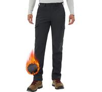 Pioneer Camp Men's Hiking Trousers, Waterproof & Windproof, Thermal Fleece Lined, 5 Utility Pockets, Gray, L