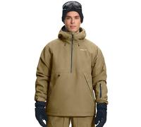 Pioneer Camp Men's Semi-Front Ski Jacket with 10000 mm Hydrostatic Head - Waterproof & Breathable (7000 g) Ski and Snowboard Jacket with Removable Snow Skirt, Adjustable Hood, khaki, L