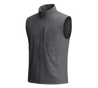 Pioneer Camp Mens Softshell Gilet Activewear Vests with lining,Quick-Dry,Breathable,Outerwear Zipped Pockets Sleeveless Softshell Jacket for Hiking,Cycling,Running,Daily Training (Dark Grey; XL)
