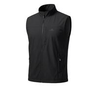 Pioneer Camp Mens Softshell Gilet Activewear Vests with lining,Quick-Dry,Breathable,Outerwear Zipped Pockets Sleeveless Softshell Jacket for Hiking,Cycling,Running,Daily Training (Black; L)
