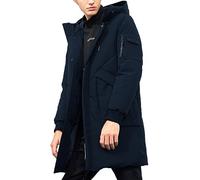 Pioneer Camp Men's Winter Coats Water-Repellent Windproof Thicken Parkas Long Hooded Padded Puffer Jacket, Navy, XX-L